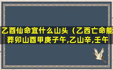 乙酉仙命宜什么山头（乙西亡命能葬卯山酉甲庚子午,乙山辛,壬午,吗）