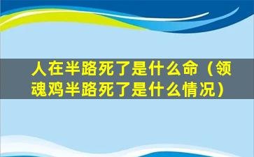 人在半路死了是什么命（领魂鸡半路死了是什么情况）