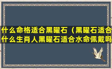 什么命格适合黑曜石（黑曜石适合什么生肖人黑曜石适合水命佩戴吗）