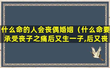 什么命的人会丧偶婚姻（什么命要承受丧子之痛后又生一子,后又丧夫）