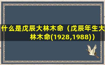 什么是戊辰大林木命（戊辰年生大林木命(1928,1988)）