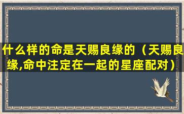 什么样的命是天赐良缘的（天赐良缘,命中注定在一起的星座配对）