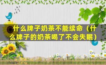 什么牌子奶茶不能续命（什么牌子的奶茶喝了不会失眠）