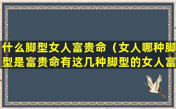 什么脚型女人富贵命（女人哪种脚型是富贵命有这几种脚型的女人富婆命）