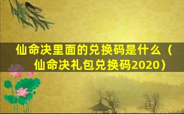 仙命决里面的兑换码是什么（仙命决礼包兑换码2020）