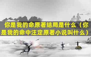 你是我的命原著结局是什么（你是我的命中注定原著小说叫什么）