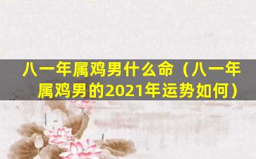 八一年属鸡男什么命（八一年属鸡男的2021年运势如何）