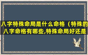 八字特殊命局是什么命格（特殊的八字命格有哪些,特殊命局好还是不好）