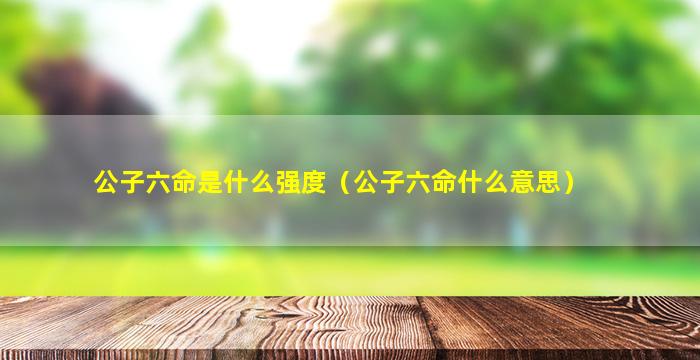 公子六命是什么强度（公子六命什么意思）