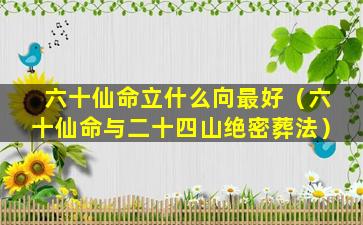 六十仙命立什么向最好（六十仙命与二十四山绝密葬法）