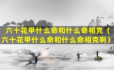 六十花甲什么命和什么命相克（六十花甲什么命和什么命相克啊）