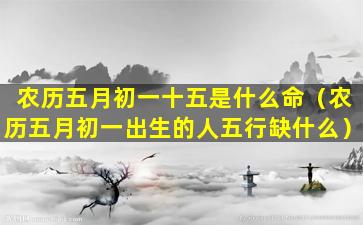 农历五月初一十五是什么命（农历五月初一出生的人五行缺什么）