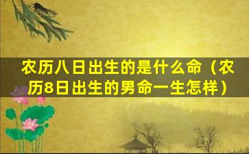 农历八日出生的是什么命（农历8日出生的男命一生怎样）