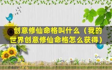 创意修仙命格叫什么（我的世界创意修仙命格怎么获得）