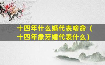 十四年什么婚代表啥命（十四年象牙婚代表什么）