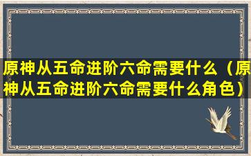 原神从五命进阶六命需要什么（原神从五命进阶六命需要什么角色）