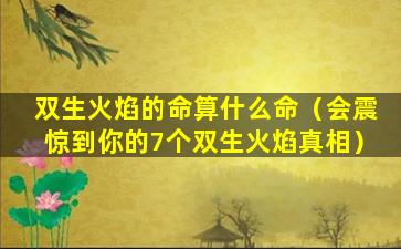 双生火焰的命算什么命（会震惊到你的7个双生火焰真相）