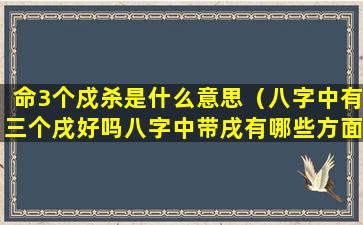 命3个戍杀是什么意思（八字中有三个戌好吗八字中带戌有哪些方面）