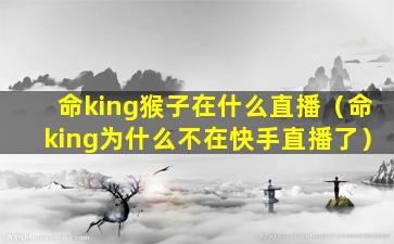 命king猴子在什么直播（命king为什么不在快手直播了）