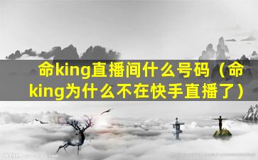 命king直播间什么号码（命king为什么不在快手直播了）