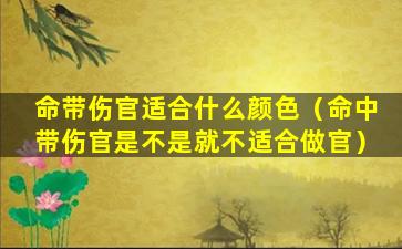 命带伤官适合什么颜色（命中带伤官是不是就不适合做官）