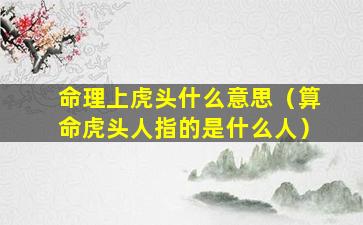 命理上虎头什么意思（算命虎头人指的是什么人）