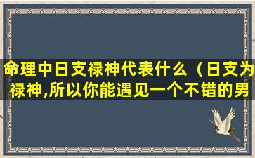 命理中日支禄神代表什么（日支为禄神,所以你能遇见一个不错的男人）