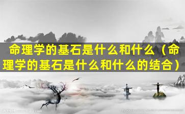 命理学的基石是什么和什么（命理学的基石是什么和什么的结合）