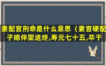 妻配宫刑命是什么意思（妻宫硬配子媳伴架送终,寿元七十五,卒于五月之中）