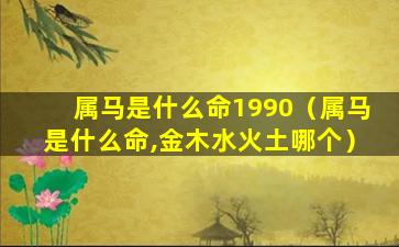 属马是什么命1990（属马是什么命,金木水火土哪个）