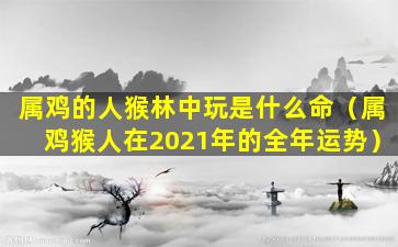 属鸡的人猴林中玩是什么命（属鸡猴人在2021年的全年运势）