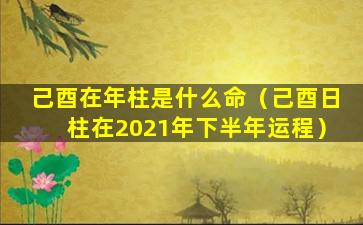 己酉在年柱是什么命（己酉日柱在2021年下半年运程）