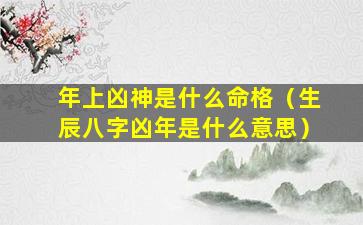 年上凶神是什么命格（生辰八字凶年是什么意思）