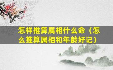 怎样推算属相什么命（怎么推算属相和年龄好记）