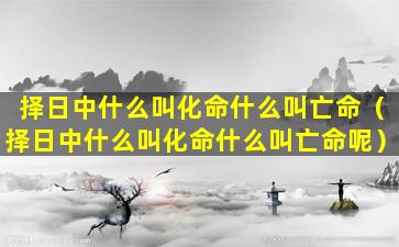 择日中什么叫化命什么叫亡命（择日中什么叫化命什么叫亡命呢）