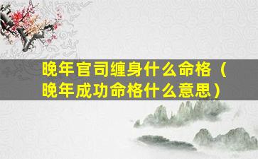 晚年官司缠身什么命格（晚年成功命格什么意思）