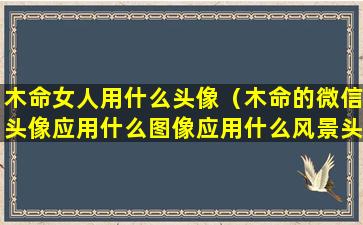 木命女人用什么头像（木命的微信头像应用什么图像应用什么风景头像）