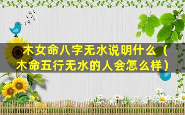 木女命八字无水说明什么（木命五行无水的人会怎么样）