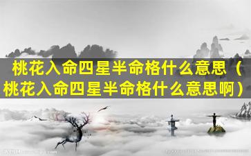 桃花入命四星半命格什么意思（桃花入命四星半命格什么意思啊）