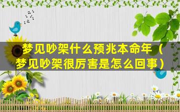 梦见吵架什么预兆本命年（梦见吵架很厉害是怎么回事）