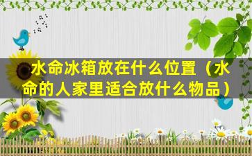 水命冰箱放在什么位置（水命的人家里适合放什么物品）