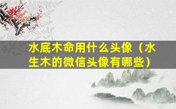 水底木命用什么头像（水生木的微信头像有哪些）