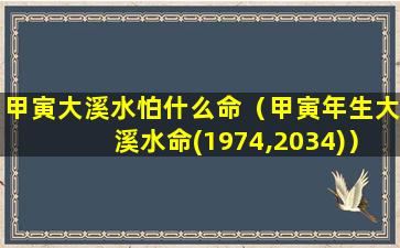 甲寅大溪水怕什么命（甲寅年生大溪水命(1974,2034)）