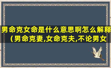 男命克女命是什么意思啊怎么解释（男命克妻,女命克夫,不论男女生于丙午,容易受伤,或致残）