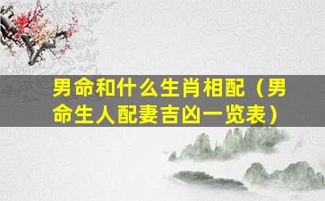 男命和什么生肖相配（男命生人配妻吉凶一览表）