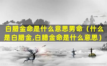 白腊金命是什么意思男命（什么是白腊金,白腊金命是什么意思）