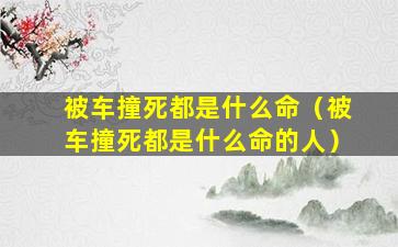 被车撞死都是什么命（被车撞死都是什么命的人）