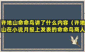 许地山命命鸟讲了什么内容（许地山在小说月报上发表的命命鸟商人妇等作品）