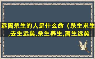 远离杀生的人是什么命（杀生求生,去生远矣,杀生养生,离生远矣!）