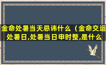 金命处暑当天忌讳什么（金命交运处暑日,处暑当日申时整,是什么意思）